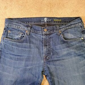 7 For All Mankind Bootcut Jeans Dark Rinse Mens  38X34 Tag Size 36